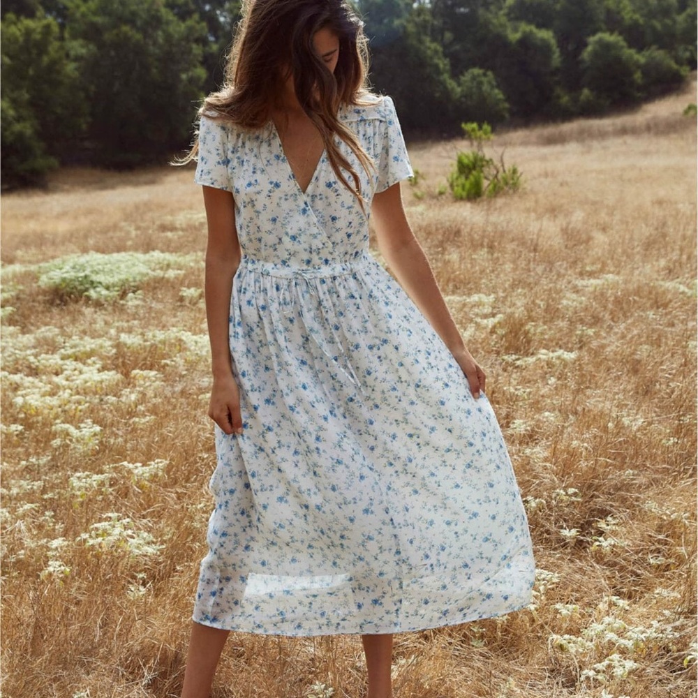 christy dawn original dawn dress, lined, blue floral